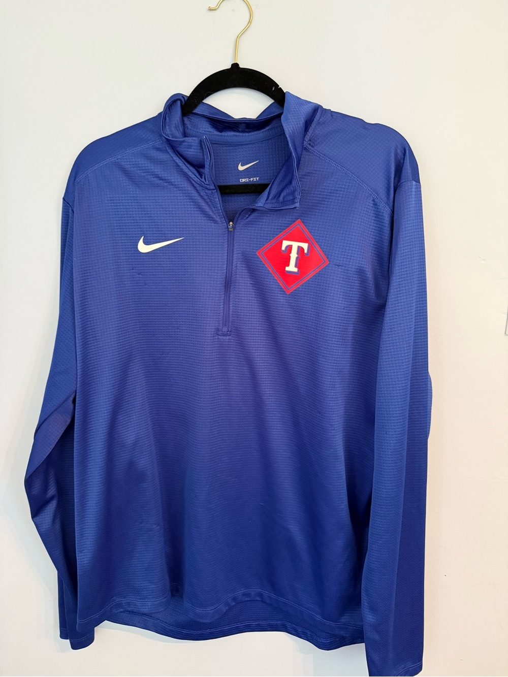 Nike Texas Rangers MLB Blue Dri-FIT Quarter-Zip Pullover Men's XL